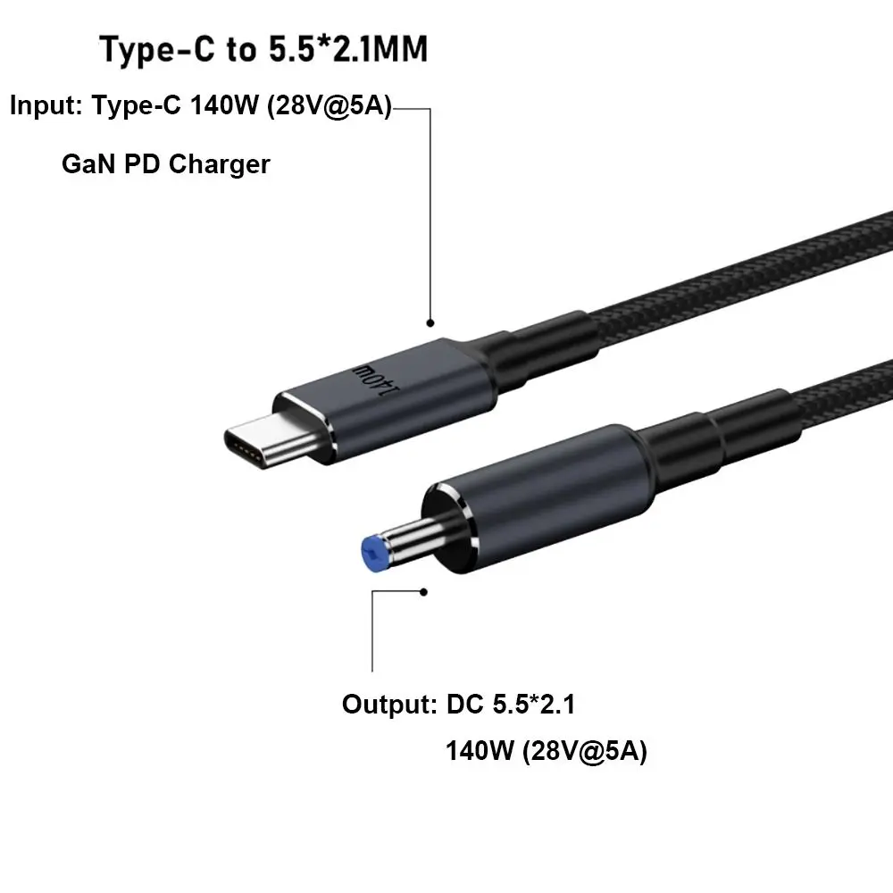 180CM USB Type C to DC Cable 140W Power Supply Cord with Fast Charging Capability