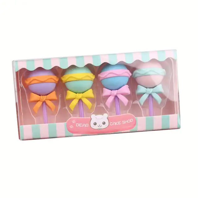 Cartoon Mini Eraser Creative Dessert Erasers for Office Supplies Puzzle Toy Cone School Projects