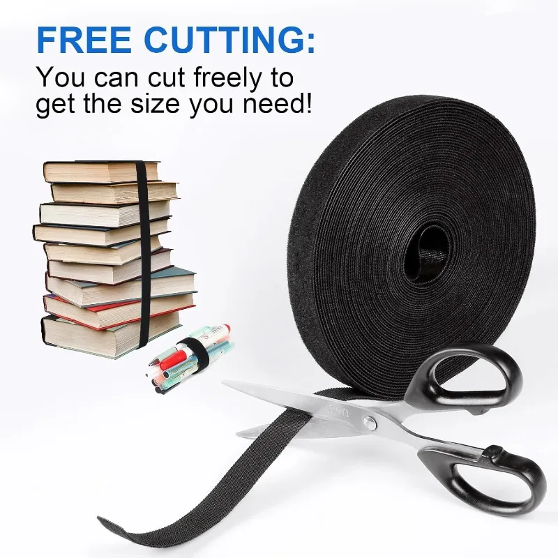 1-50m Velcros Cable Organizer USB Tie Cord Desk Computer Management Tape Ties Earphone Wire Holder Winder Phone Hook and loop 2