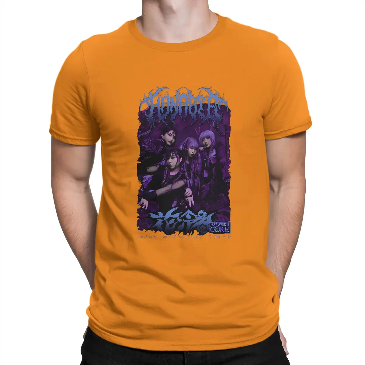 thumbnail image 1 of Camiseta con estampado de banda para hombre, estilo Hanabie, de algodón, novedosa, de manga corta y cuello redondo, de verano, 1 of 7