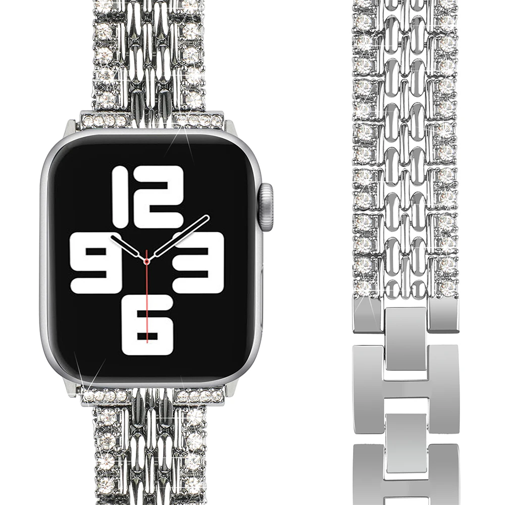 Elegant Bling Metal Wristband Strap
