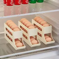 Boîte de rangement d'œufs au réfrigérateur, support à défilement automatique, boîte de rangement, panier à œufs, conteneurs alimentaires, organisateur de réfrigérateur 2