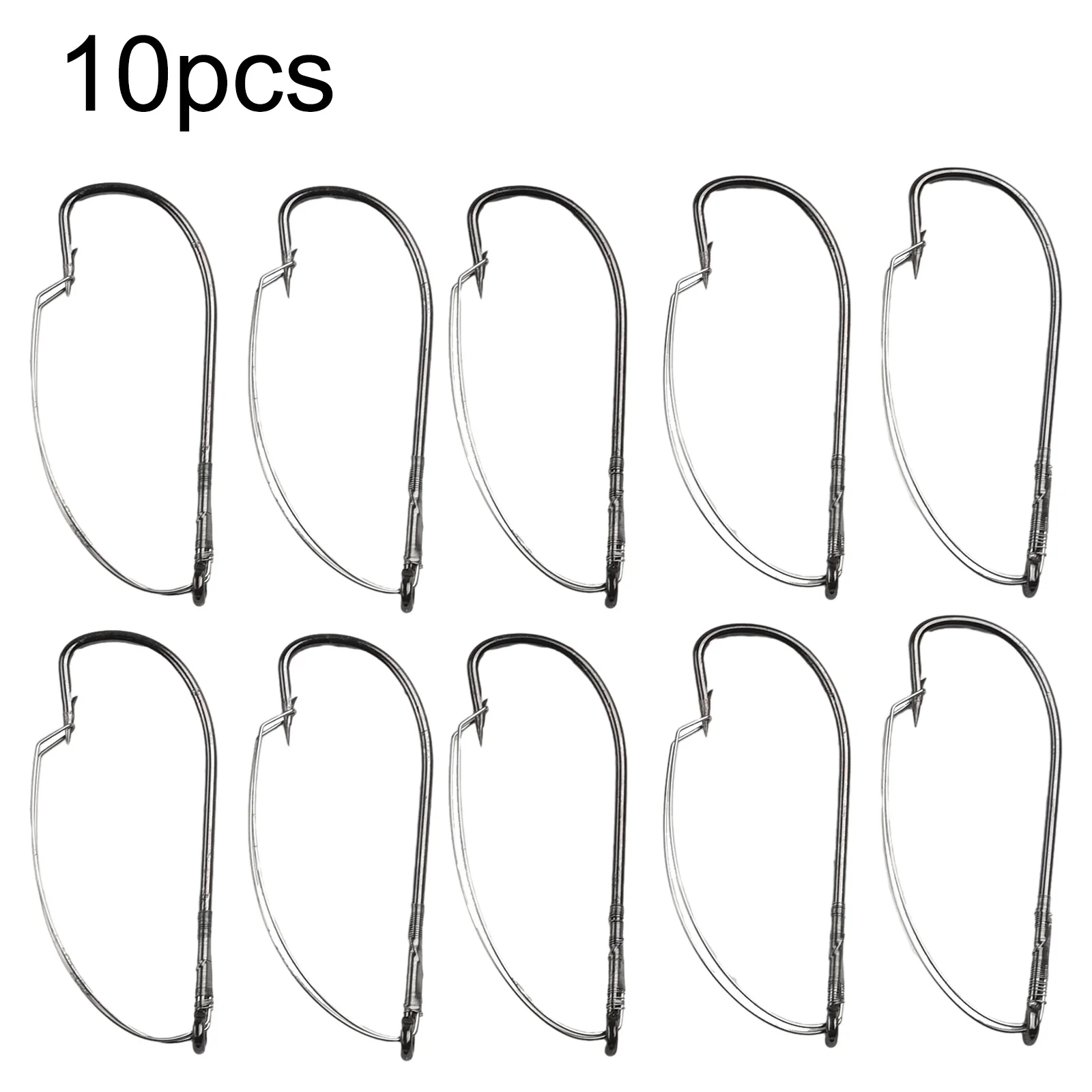 

10pcs Fishhooks Weedless Baitholder Hooks High Carbon Steel Wacky Rig Worms Bass Fishhook Silver Fishing Tools