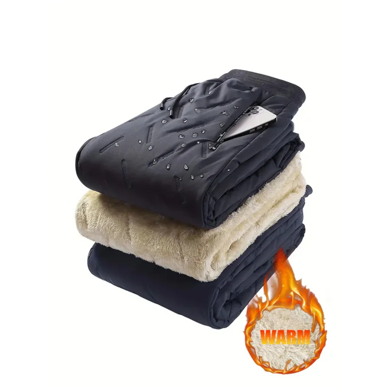Two-piece Winter Men's Thermal Trousers to Protect Against Wind and Cold Down Pants Plush Goose Clothes Padding Winterize Cargo