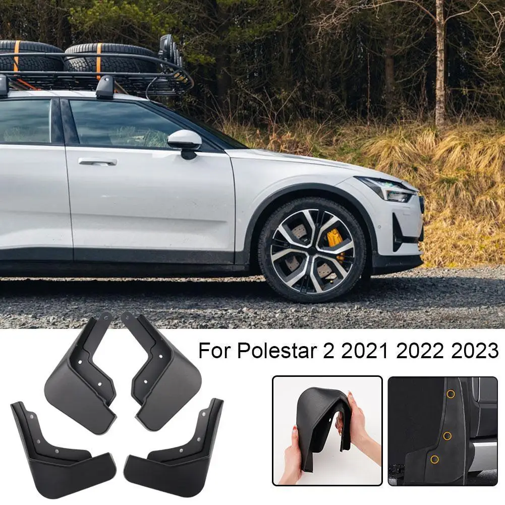 4 Pz/Set Parafango Per Auto Per Polestar 2 Paraspruzzi 2021 2022 2023 Accessori Paraspruzzi Parafango Paraspruzzi Anteriore Posteriore