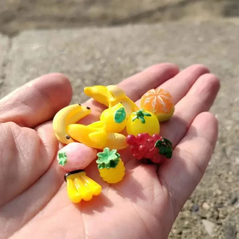 10 pcs apple lemon pumpkin banana tomato/doll house/miniatures fruit/cute/fairy garden gnome/moss terrarium decor/model/figurine miniature ornament miniature figurines