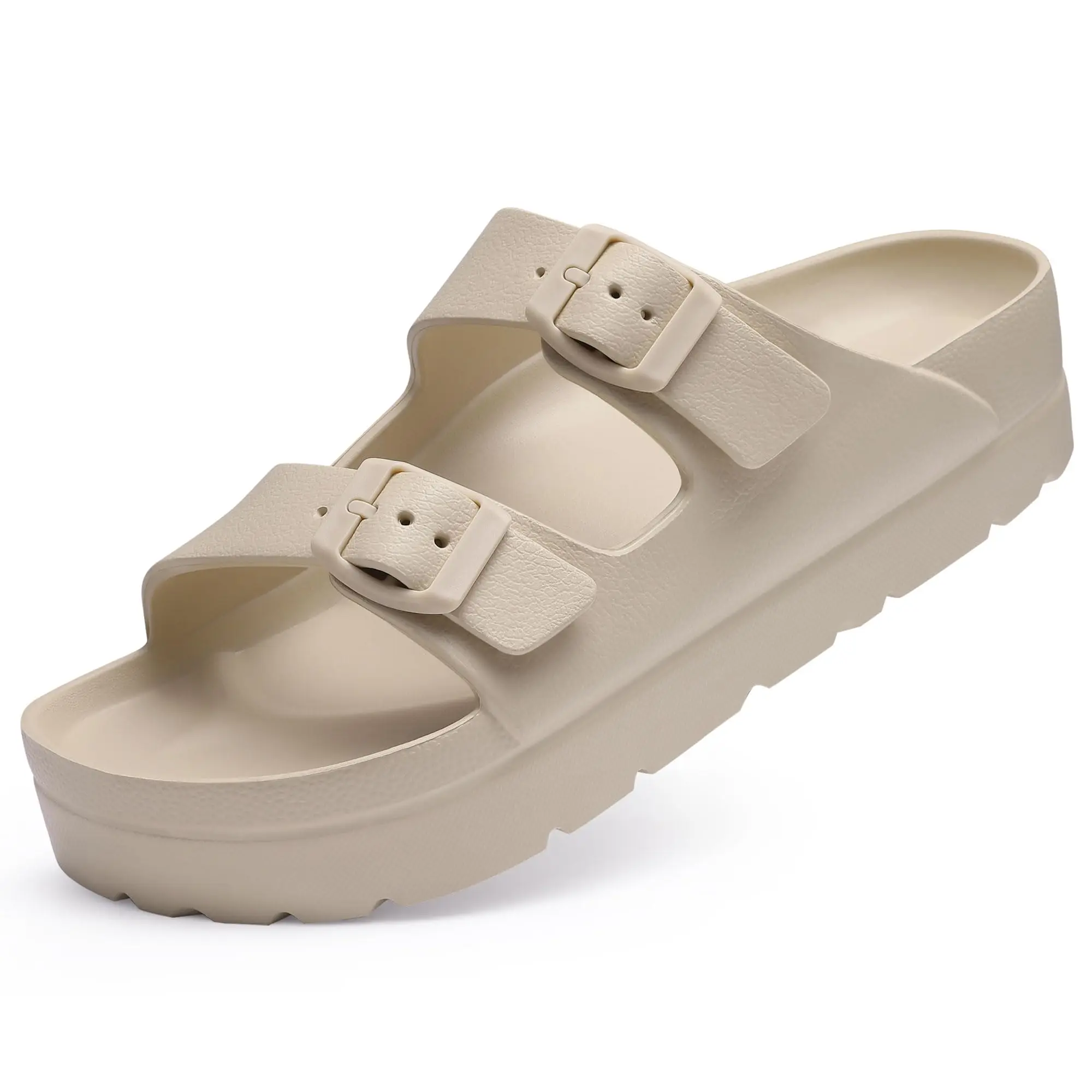Shevalues Sommer-Damen-Strandslipper mit Fußgewölbestütze, rutschfeste Outdoor-Slides, leichte Slipper mit verstellbarer Schnalle – Detail 14