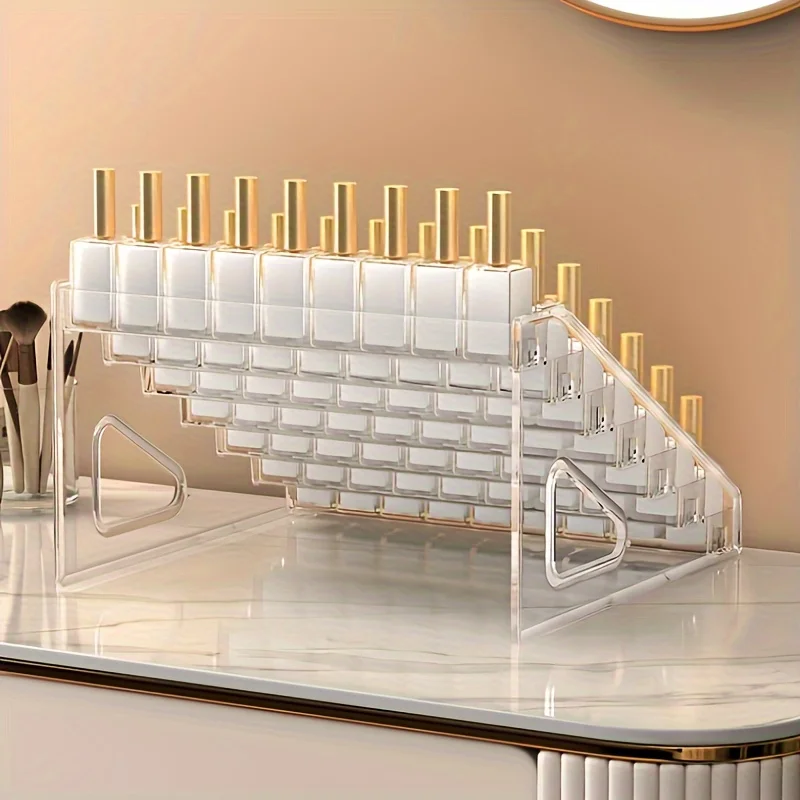 7-Layer Trapezoidal Nail Polish Display Rack Transparent Acrylic Lipstick Eye Shadow Nail Desktop Cosmetics Storage Rack 6