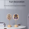 Wooden Spiral Lollipop Toys Rotating Spin Magic Wand Stress Relief for Adults Chinese Opera Face Yellow 4
