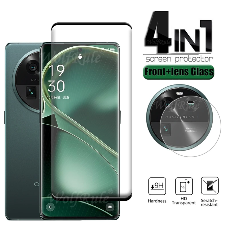 

4 в 1 для OPPO Find X6 стекло Find X6 закаленное стекло HD 9H полное покрытие с изогнутыми краями защита для экрана OPPO Find X6 X 6
