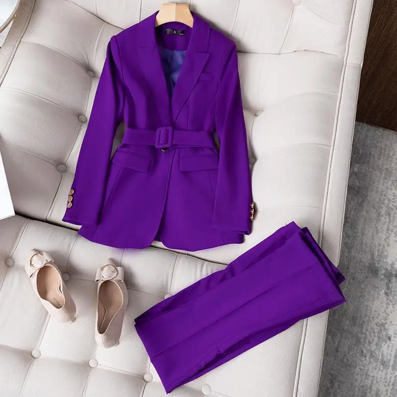 PurpleSuitJacketWomensAutumnandWinterKoreanStyleFashionWaist