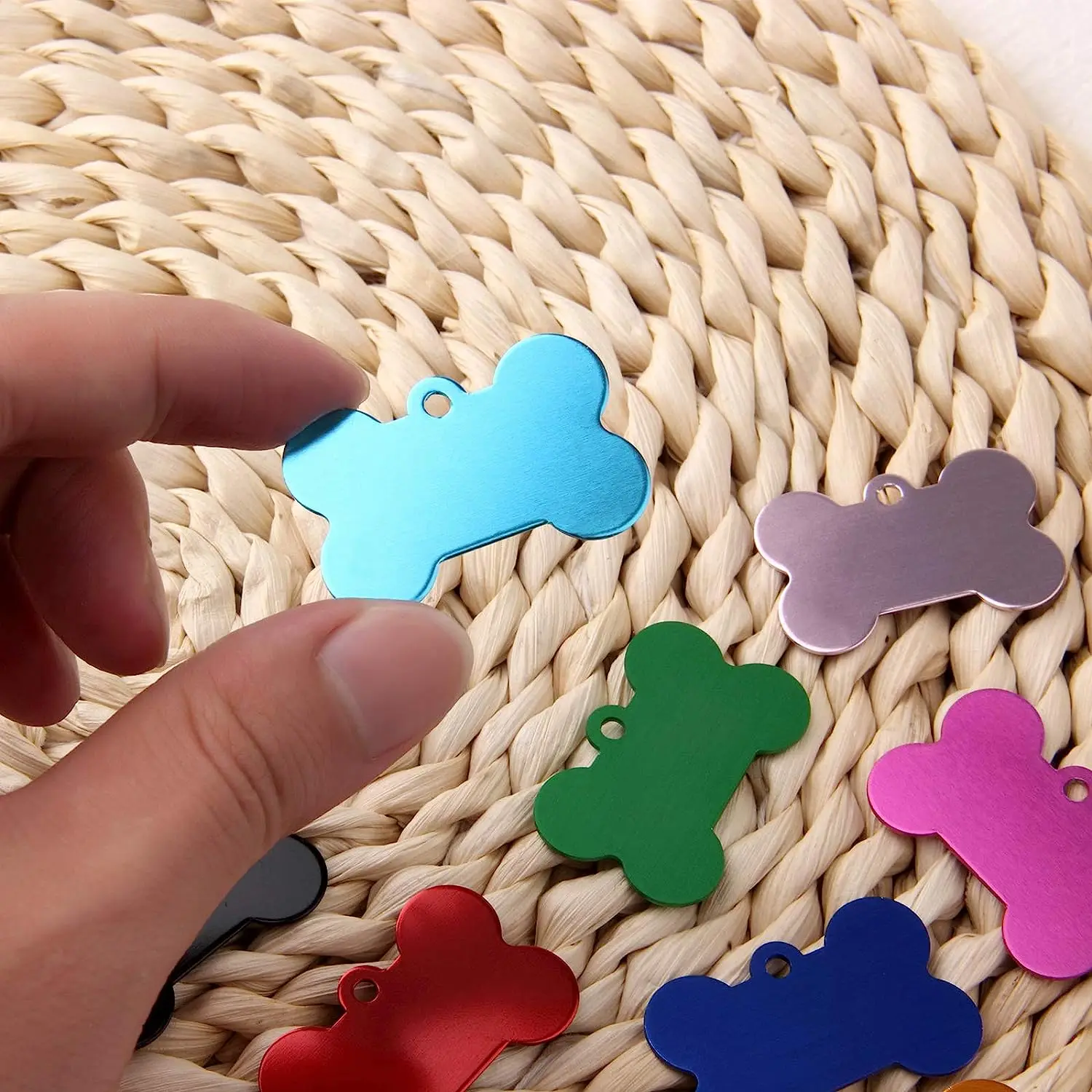 30 Pcs Blank Aluminum Alloy Dog Tags for Dogs and Cats pet laser engraved tags