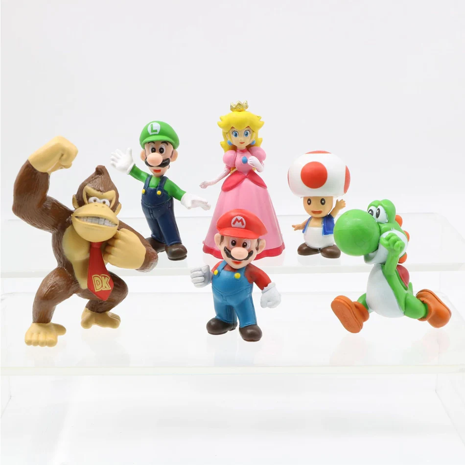 48pcs Super Mario Bros Toys Dolls Anime Figures Luigi Yoshi Donkey Kong  Wario PVC Action Figure Model Toy for Kids Birthday Gift - AliExpress