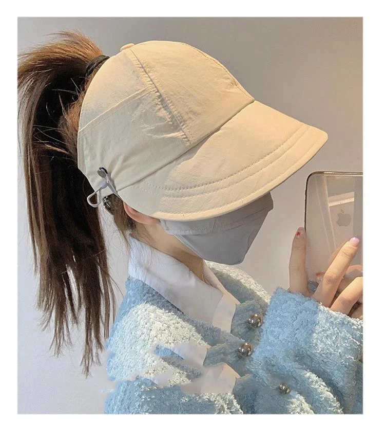 Sun hats Summer Wide Brim Sunhat Women Sun Hats Foldable Adjustable Outdoor Beach Bucket Hat UV Protection Visors Fisherman Ponytail Caps
