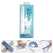 

1 Set of Portable Kids Ruler Wear-resistant Geometry Protractor School Triangle Ruler (Random Color)