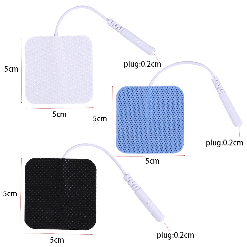 5*5cm 2mm Plug Tens Electrodes Pads Accessories Non-woven Fabric Self  Adhesive Replacement Patch for Electric Massager 2