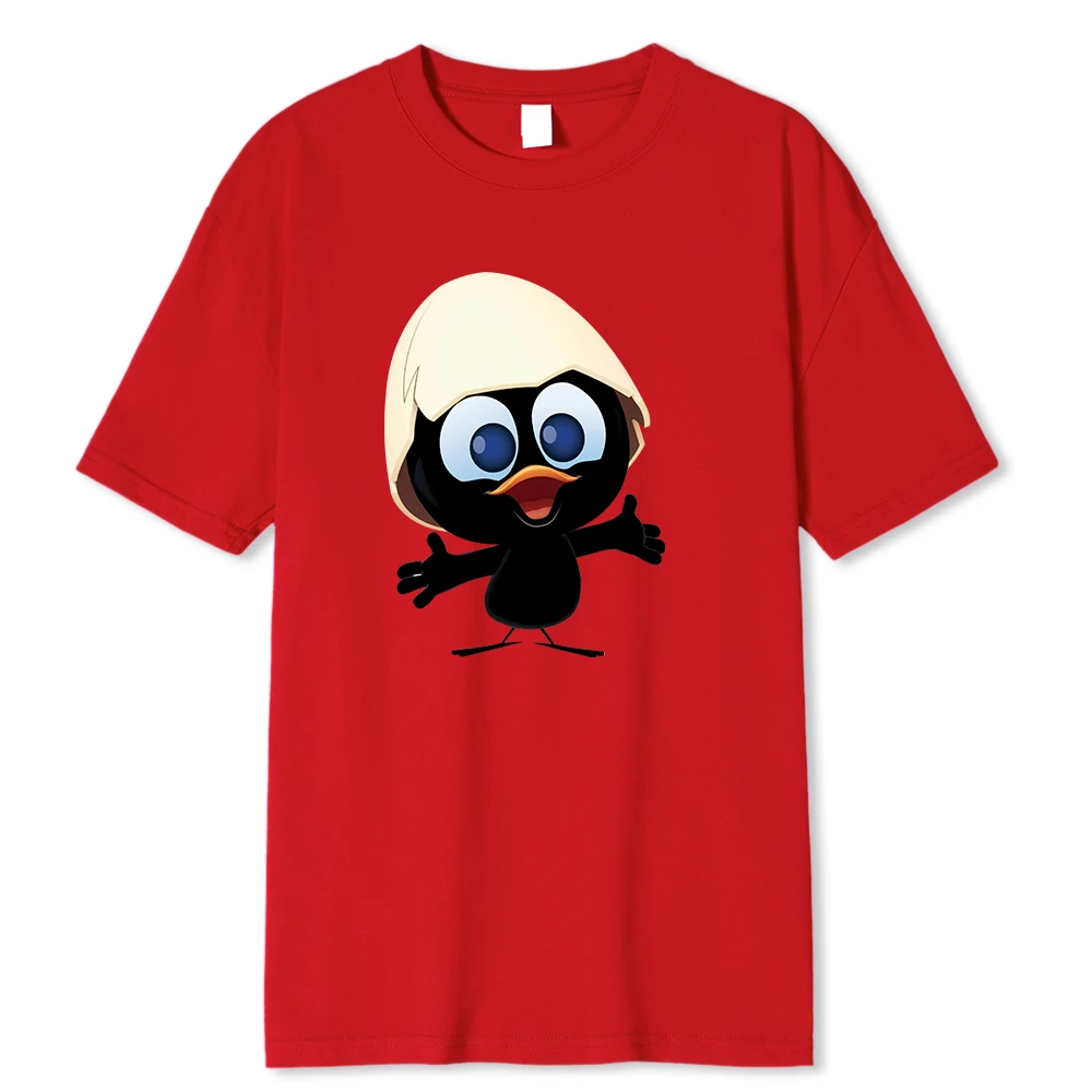 Sunlight Big Size Calimero Cartoon pattern Painted Funny Tshirt Men T Shirt_voghion.com