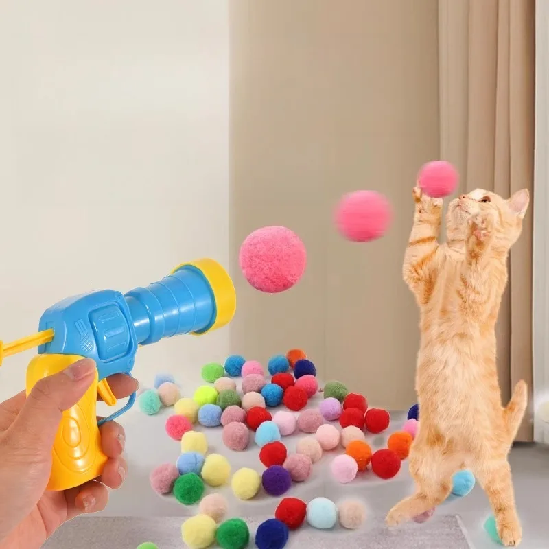 Interactive Launch Training Cat Toy Including Launcher and Bubble Ball Suitable It Is A Sports Toy That Promotes Love and Trust