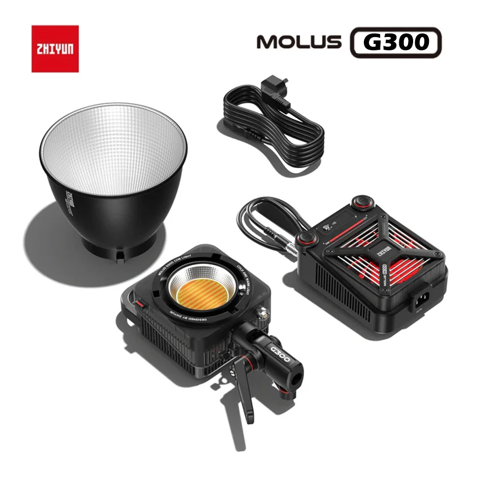ZHIYUN MOLUS COB LED 조명, 2700K-6500K 비디오 조명, 앱 제어, 500W 이색 LED 램프, 사진 조명, G300, 300W