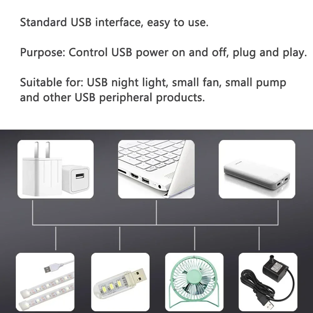 5V USB 무선 RF 원격 제어 스위치 드라이버 LED 라이트 스트립 독서 램프 라이트 팬 DC 3.7V-16V 전원 켜기/끄기