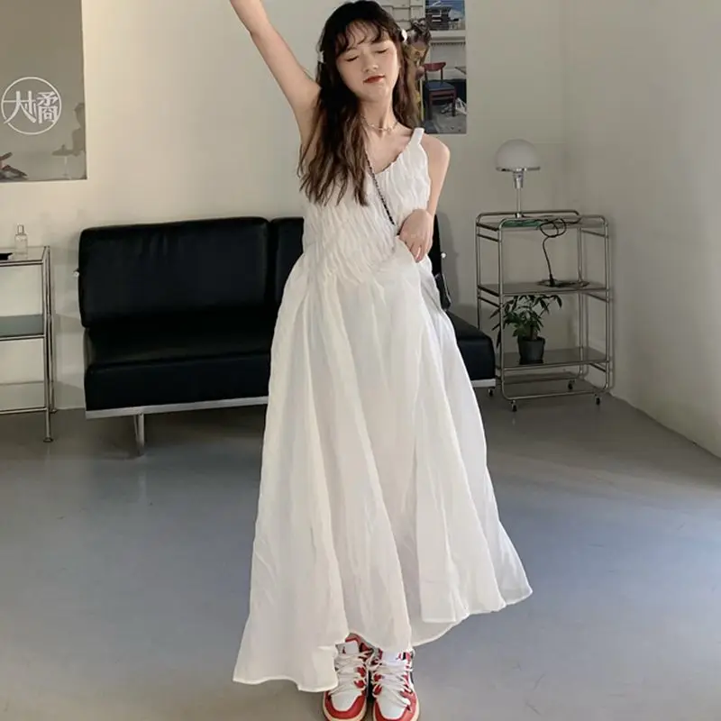 

2023 Women's Dress New Pattern Summer Camisole Sense of Design High Waist Wrap One's Buttocks White Black Free Shipping