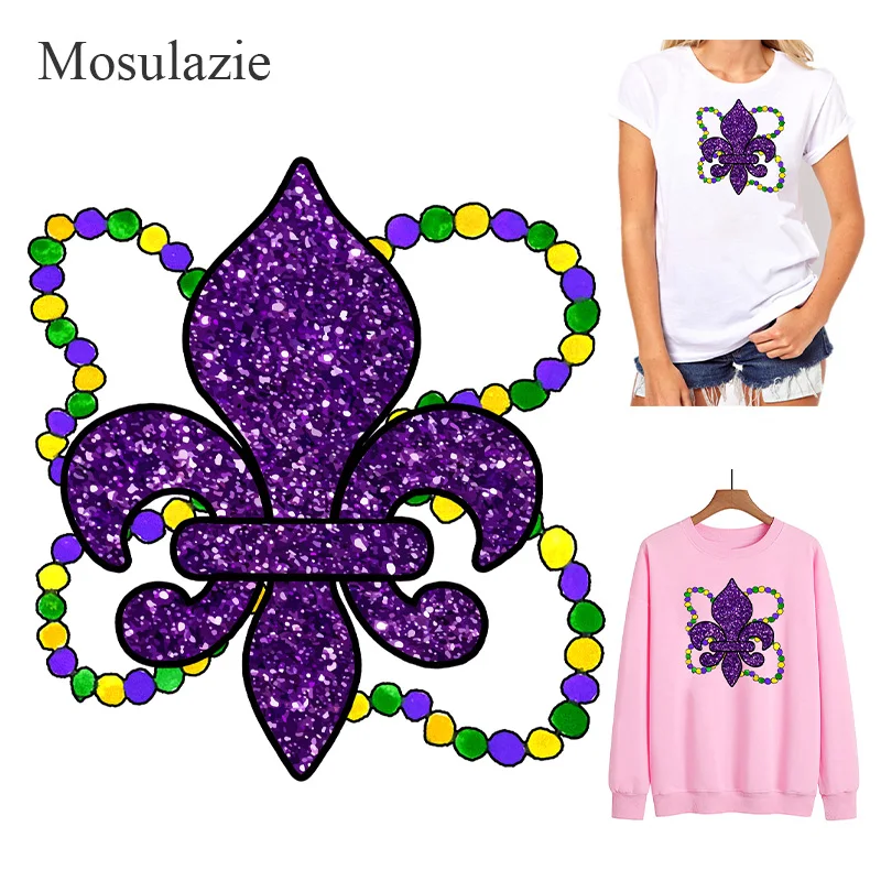 mardi gras iron on patches