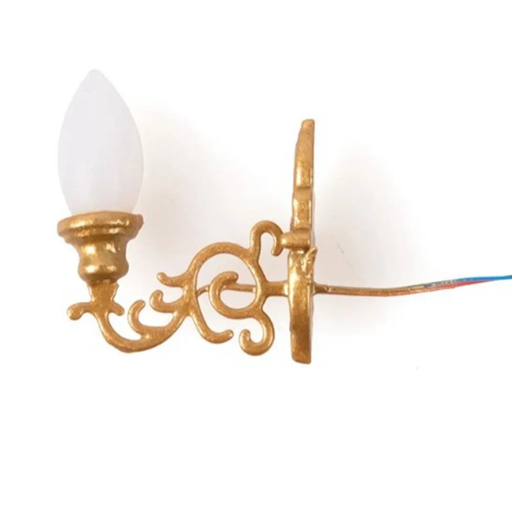 Neue 1,7*2 cm Puppenhaus Wand Lampe ABS Metall Material Puppe Haus Garten Decor Garten Hof Led Licht 12 V Weiß/warmes Licht Modell – Detail 5