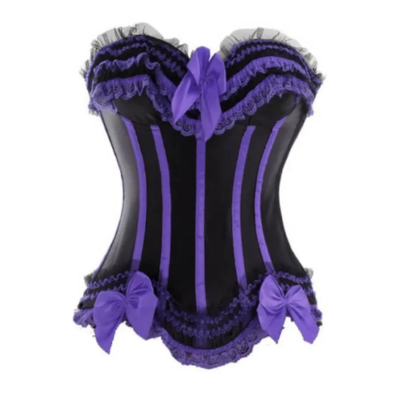 Sllowwa Zwart korset met rok korset top voor vrouwen stalen uitgebeend korset overbuste korset kanten korset burlesque outfit grote maat dames bustiers & korsetten basken en korsetten UK, Rood, L