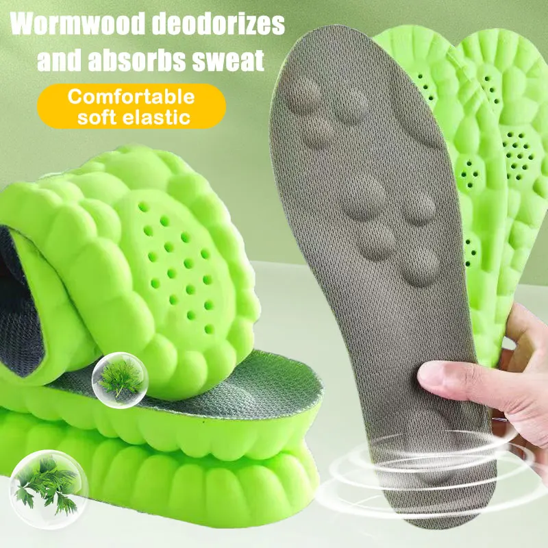 4D Massage Shoes Insoles Super Soft Sports Insole for Feet Running Baskets Shoe Sole Arch Support Orthopedic Inserts Unisex