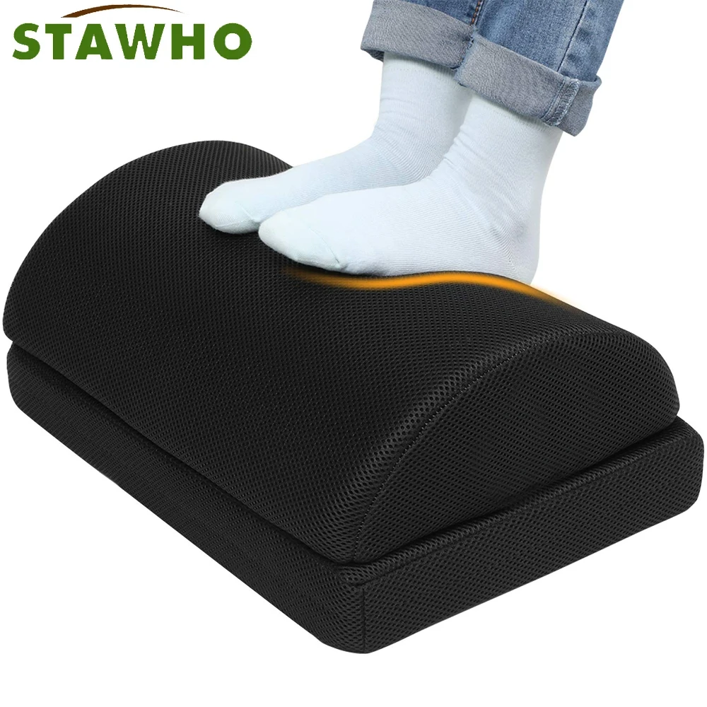 Adjustable Foot Rest Under Desk,Zipper Double Soft Memory Foam Footrest Under Desk for Foot Rest At Work,Home,Airplane,Travel inflatable airplane leg rest pillow travel three adjustable height footrest foot stool recliner relax cushion for flight or
