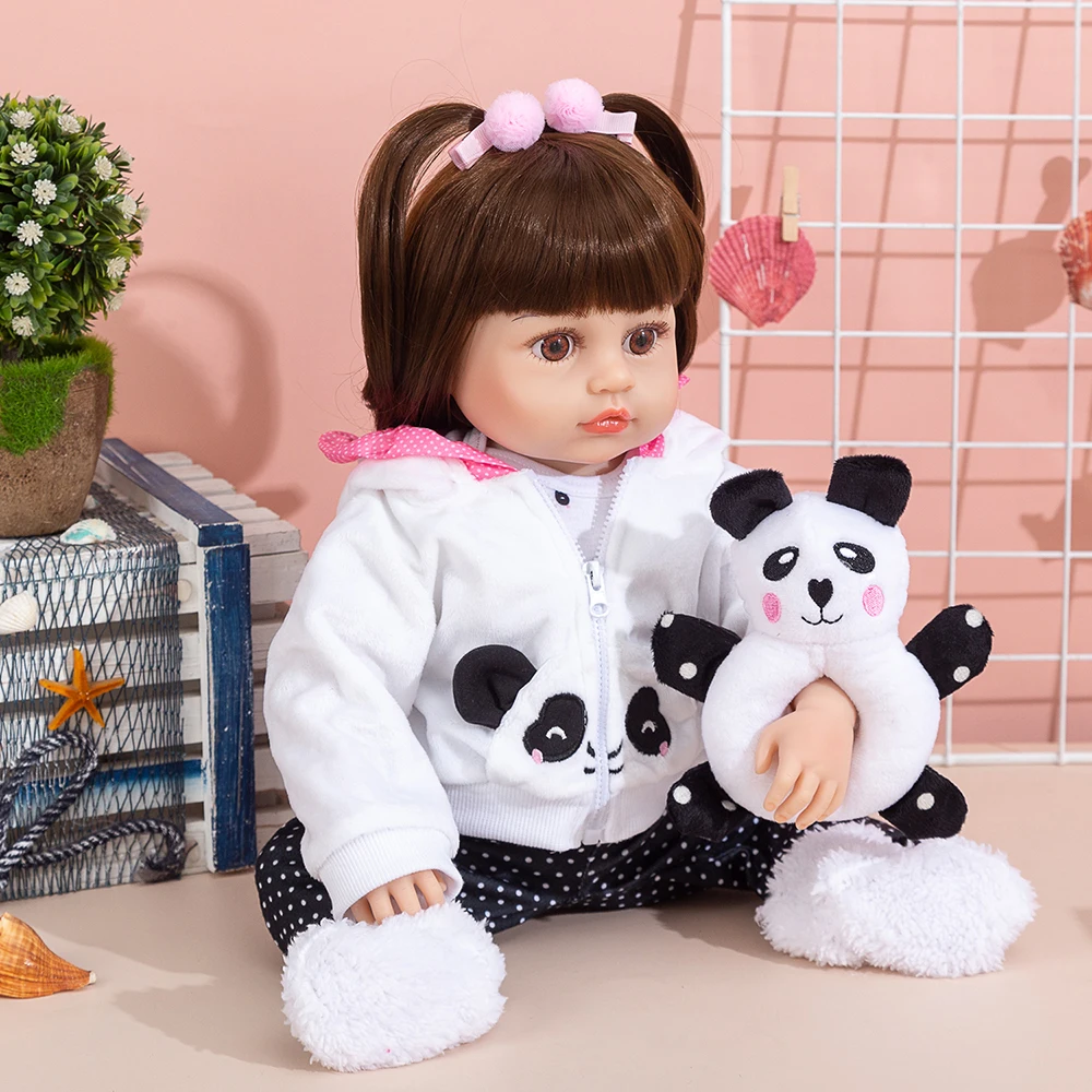 Boneca Bebê Reborn Doll Corpo de Silicone Pode Tomar Banho Com Chupeta  Magnetic Presentes De Natal Para Crianças Enviar Do Brasi