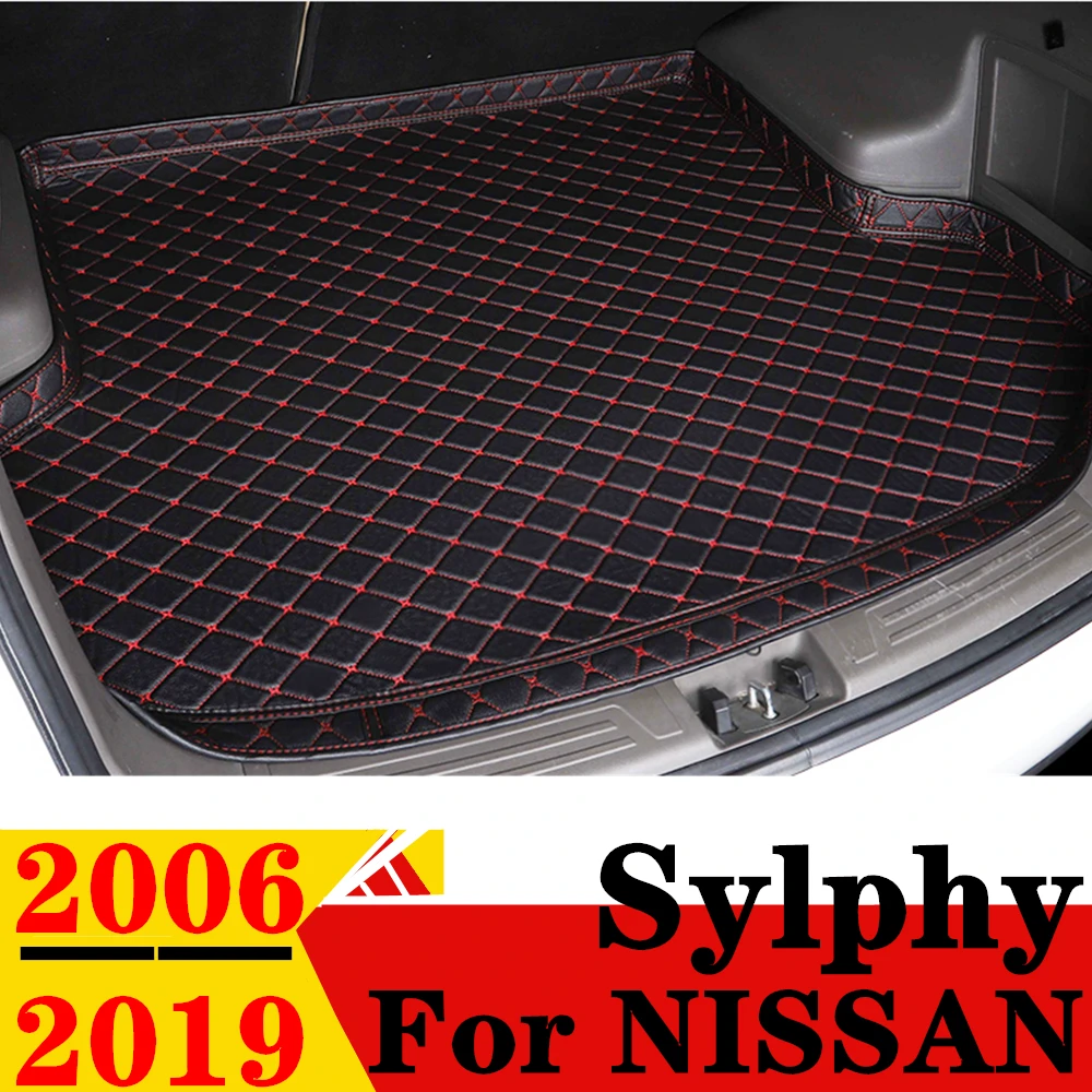 

Высококачественный коврик для багажника автомобиля для Nissan Sylphy 2019 2018 2017 2016 2015 2014 2013 2012 2011 2010 2009 07 2008 x искусственная задняя часть