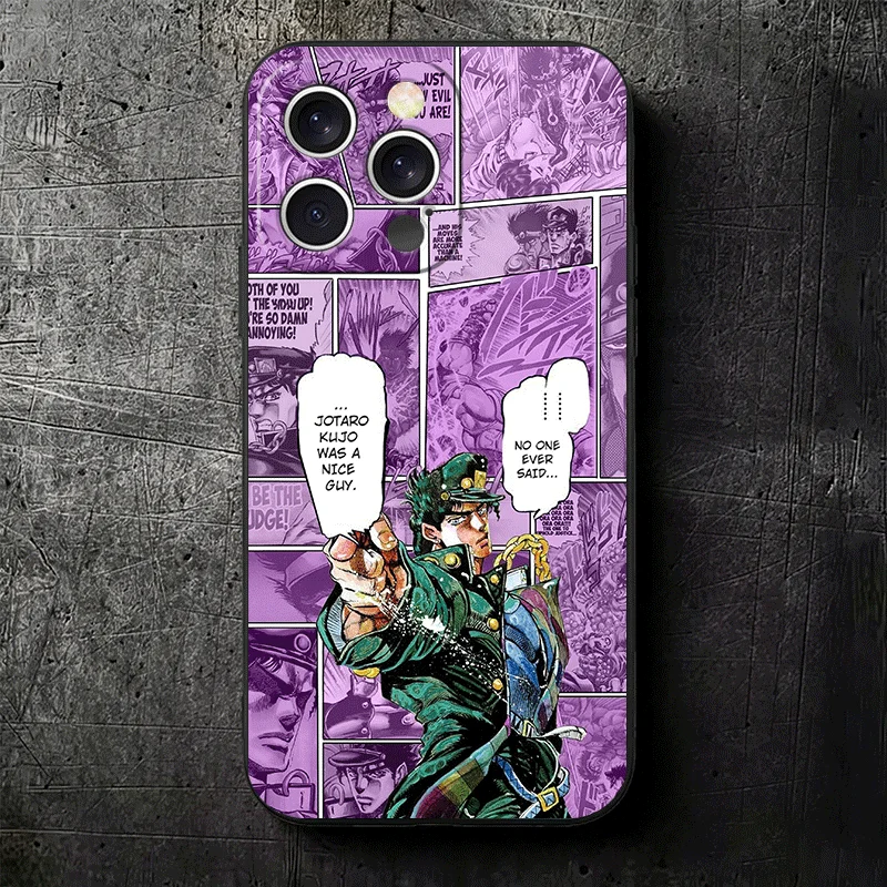 Stylish JoJo Adventure Kujo Jotaro Black Soft Phone Case - Sleek Back Cover