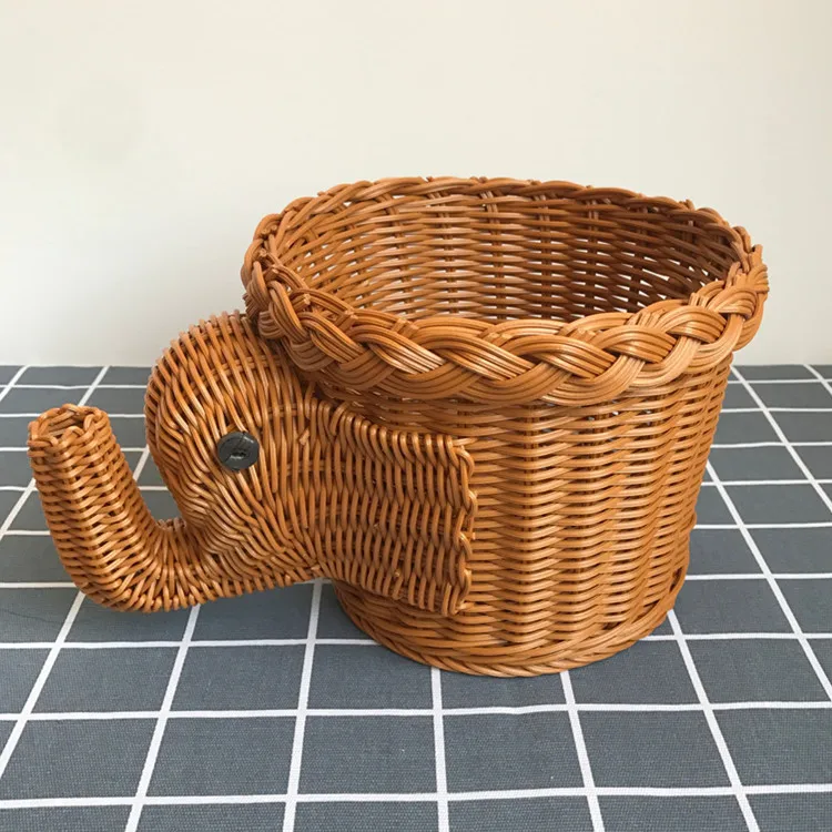 Simulated Animal Storage Bamboo Basket Vine Basket Storage Basket Home Storage Decoration Home Fruit Imitation Weaving Basket 5