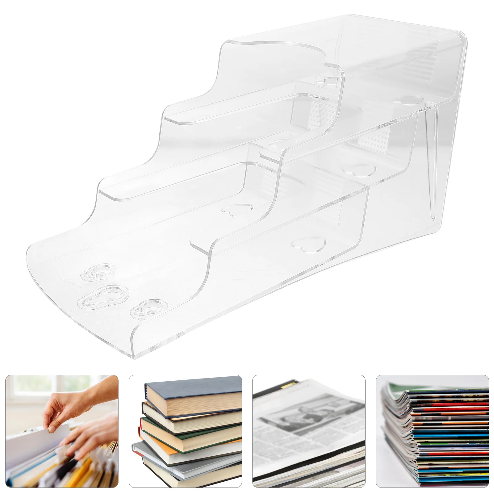 

File Rack Wall Mount Brochure Rack Pamphlet Holder Tabletop Document Stand Storage Rack For Keeping Magazines Books Files