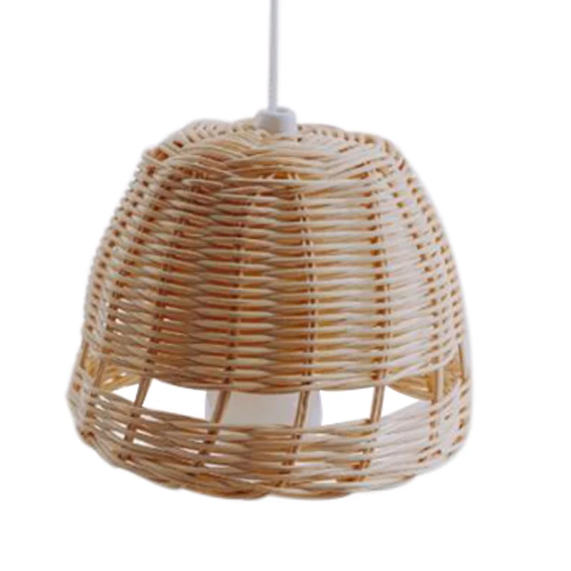 

Ротанговый абажур ручной работы, двухслойный бамбуковый купол, абажур, Азиатский деревенский японский дизайн лампы