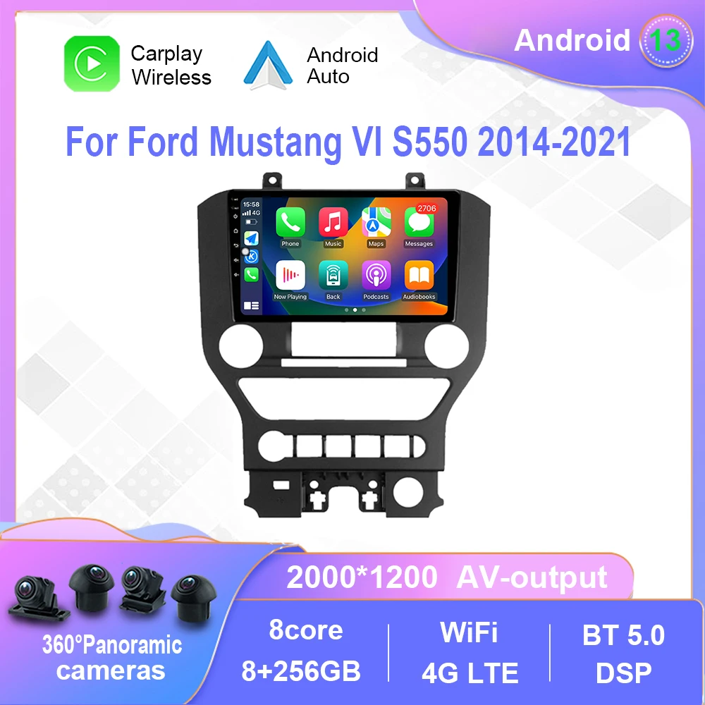 

Android 12.0 For Ford Mustang VI S550 2014-2021 Car Radio Multimedia Video Player Navigation stereo Carplay No 2din 2 din dvd
