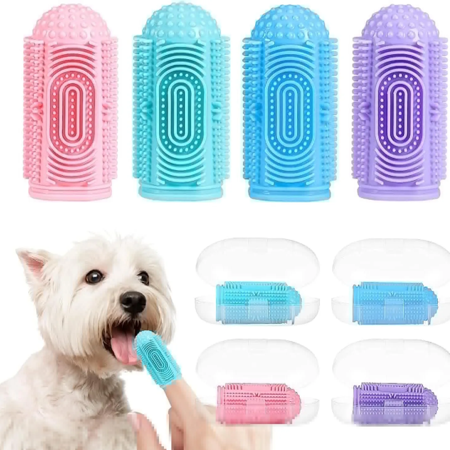 

1/2PCS Animal Silicone Toothbrush Dog Cat Finger Toothbrush Pet Oral Cleaning Toothbrush Tools Puppy Kitten Dental Care Brush