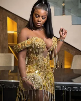 Ini Beaded Off Shoulder Dress