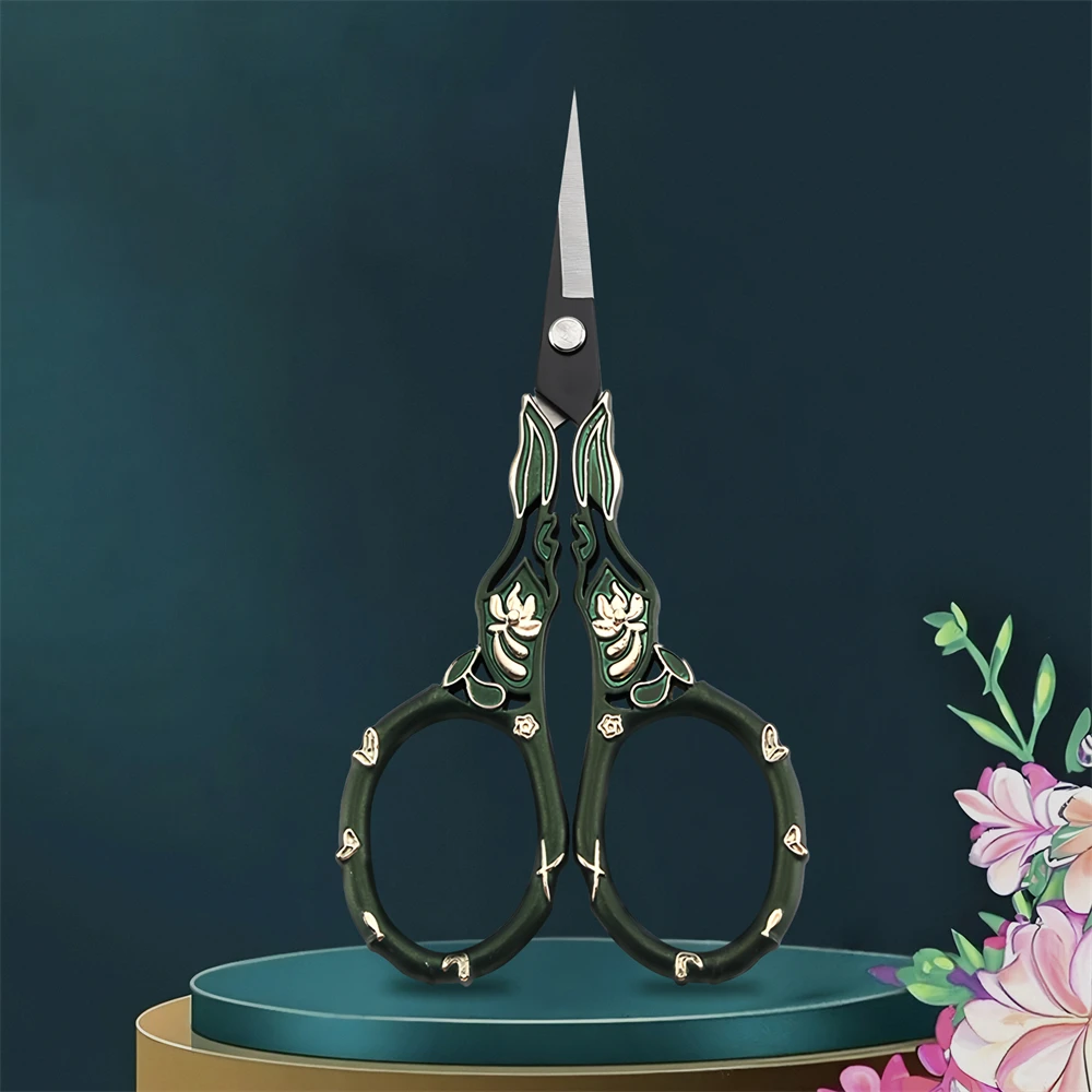 1 יחידה, מספריים וינטאג' מפלדת אל-חלד לתפירת בדים, מספריים לרקמה, מספריים לתפירה, מספריים לתפירה, כלי לאמנות ולתפירה