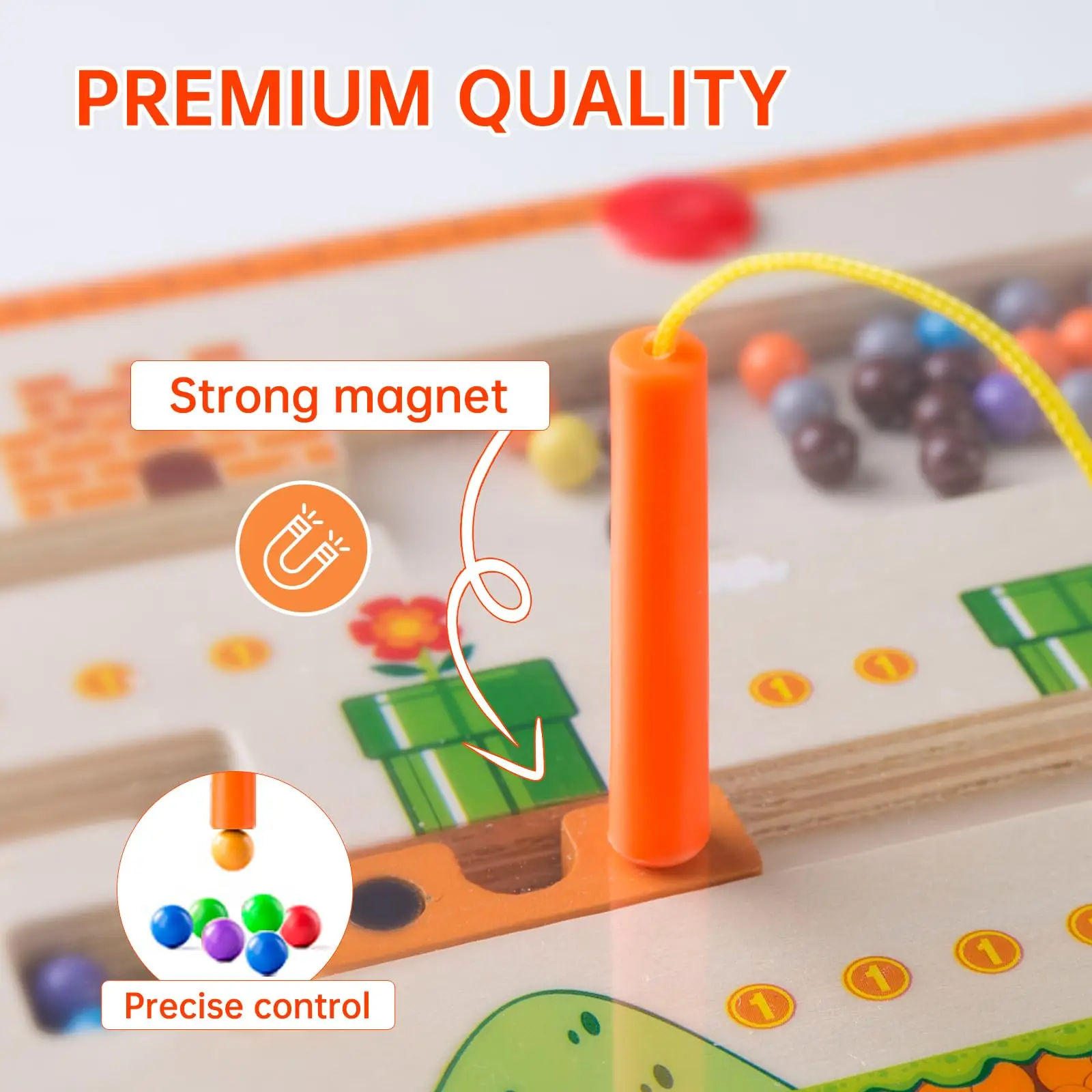 Kids toy Magnetic Color Number Maze Wooden Board Activities Counting Matching Game Montessori Fine Motor Skills Learning Toy