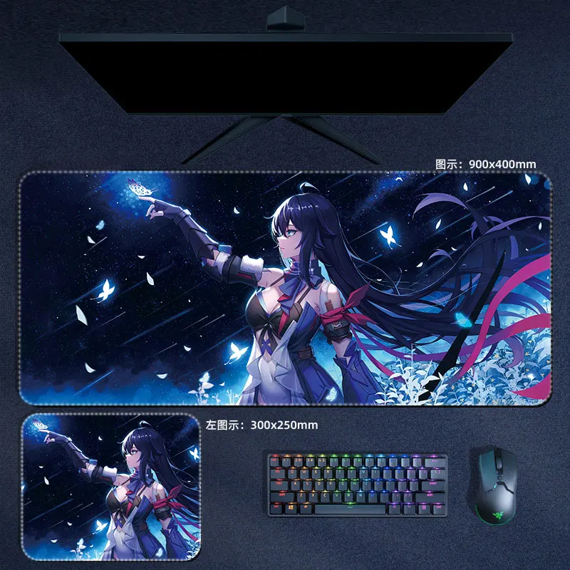 Honkai Star Rail Mouse Pad Kafka Mar7th Seele Himeko Welt Mousepad Teclado de Computador Padding Anime Gaming Acessórios Desk Mat - Imagem 5