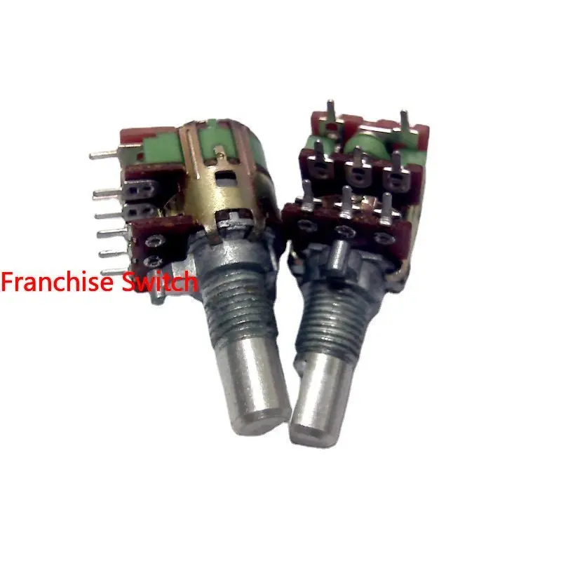 

10PCS 12 Type Potentiometer Duplex With Switch 10K 8 Pin 15 Axle Half Shaft