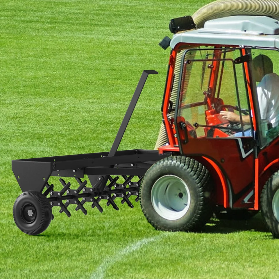 Tow Plug Lawn Aerator with Universal Hitch Attachment