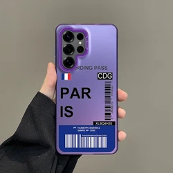 Silver IMD World City Travel Ticket France Phone Case - Samsung S22 5G (B1 - Purple)
