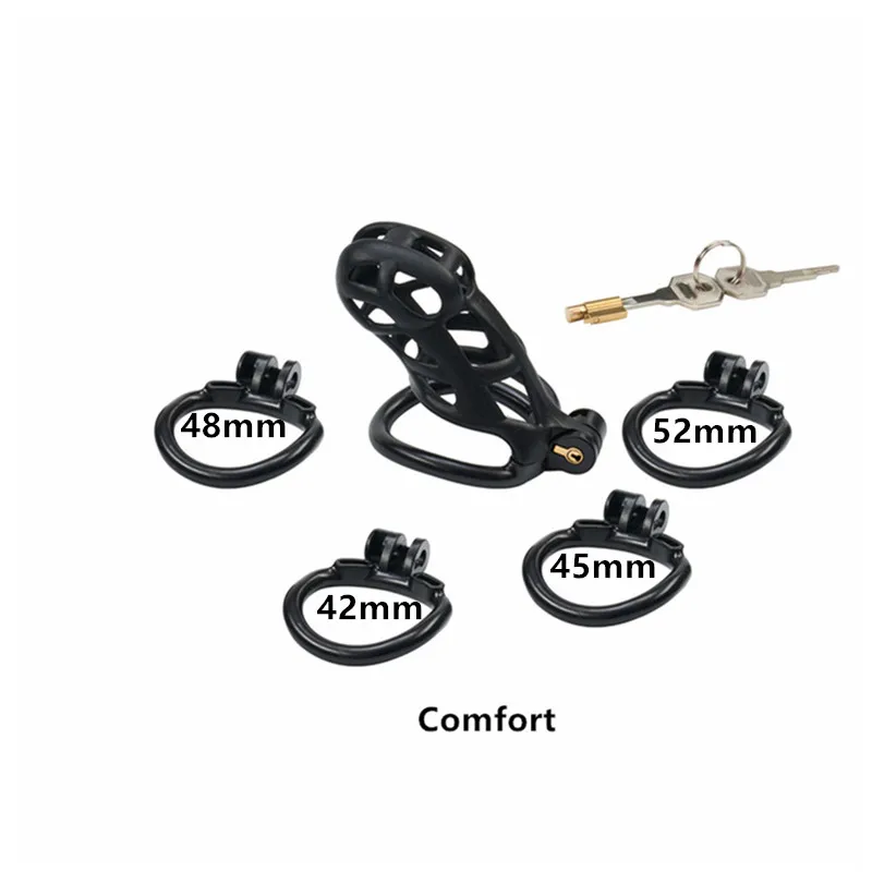 New Upgrade Male Chastity Device With 4 Penis Rings Resin Cobra Cock Cage Chastity Belt Penis Lock Sex Toys For Men penis chastity cage chastity lock sex toy chastity cage accessory penis cock ring