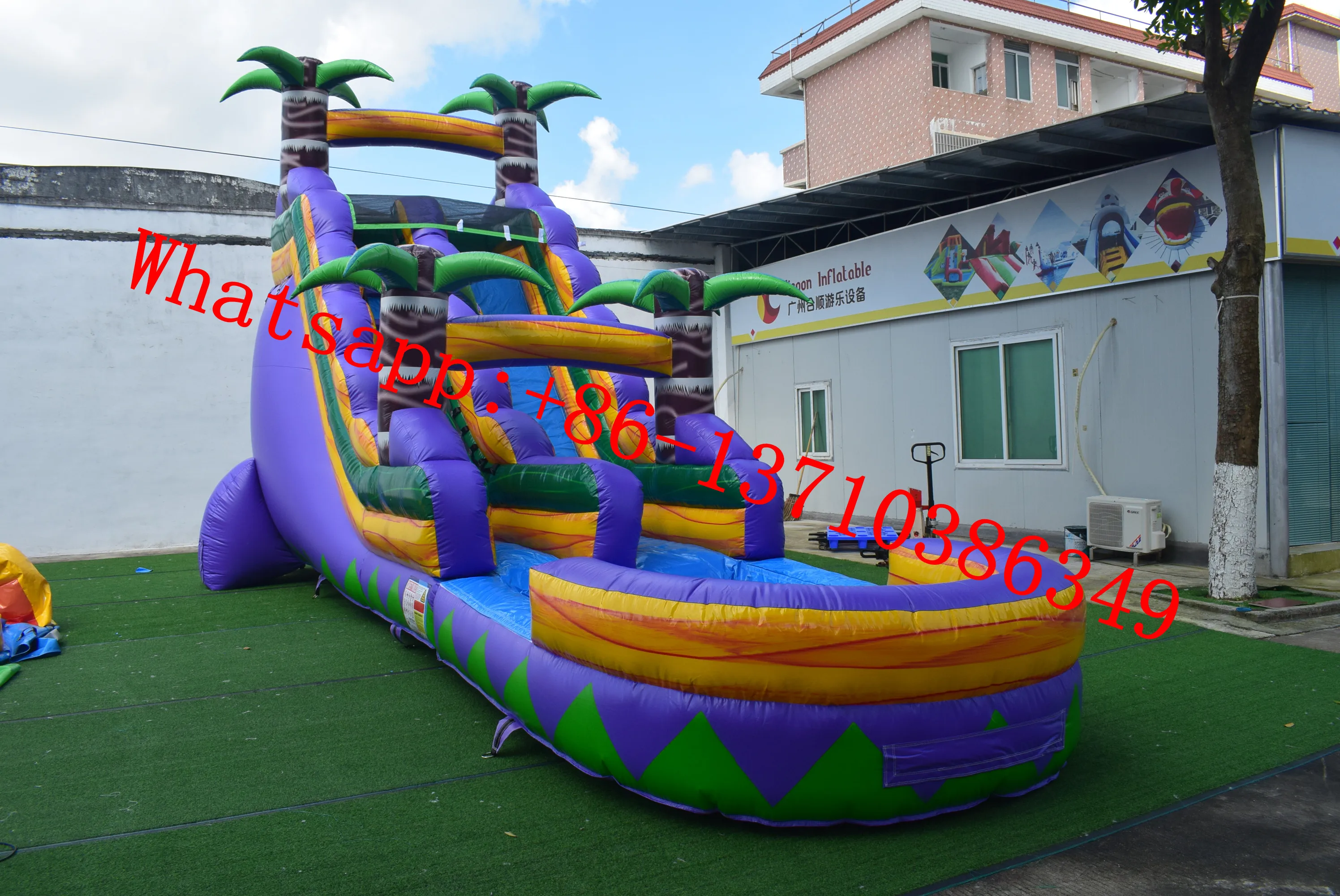 

Hot sale commercial inflatable palm tree pool slides for sale