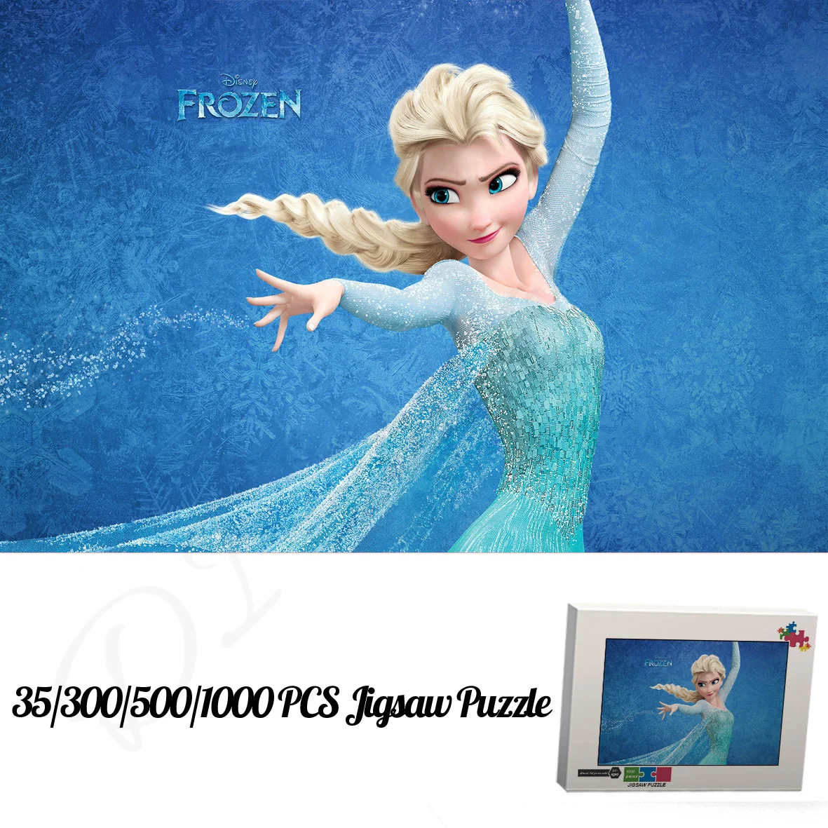 

Пазлы Эльзы для детей и взрослых, из мультфильма Disney «Холодное сердце», 35, 300, 500, 1000, деревянные искусственные подарки