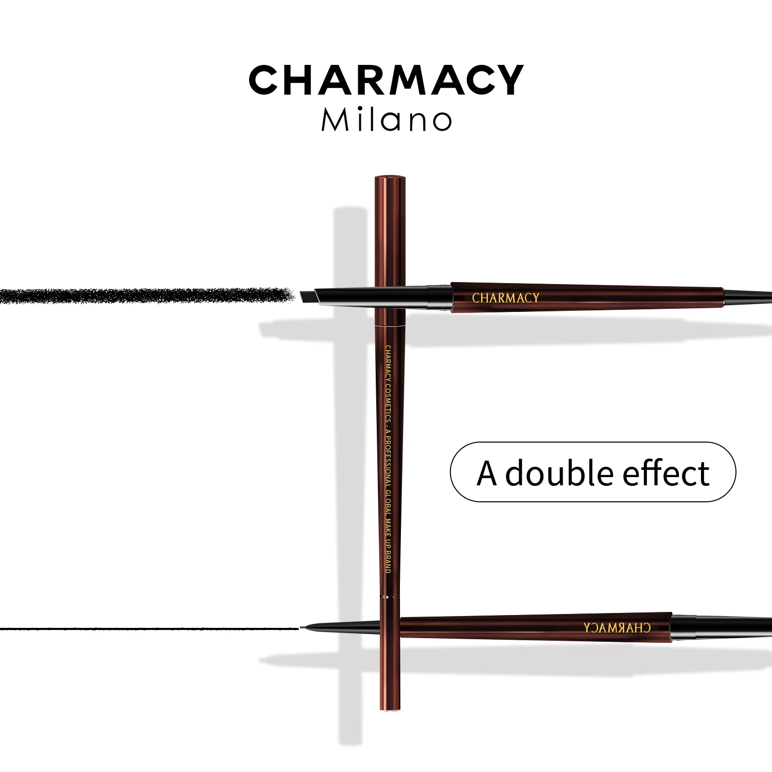 

CHARMACY Double-headed Eyebrow Pencil Waterproof Long-lasting Sweat-proof Natural Wild Brows Shaping Drawing Easy Color Makeup
