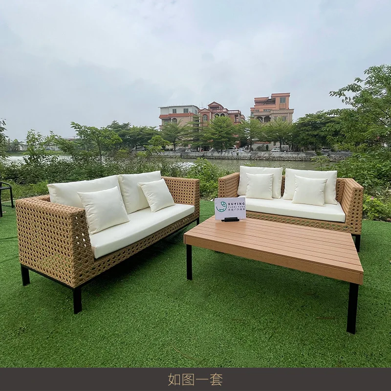 Sofá de exterior de ratán para patio, muebles de jardín, silla, protección solar, impermeable, ocio